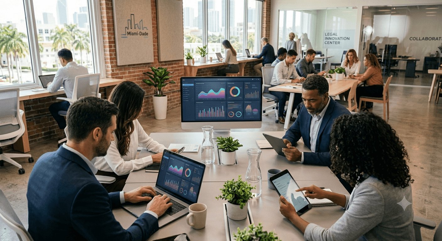Miami-Dade professionals working in an office.